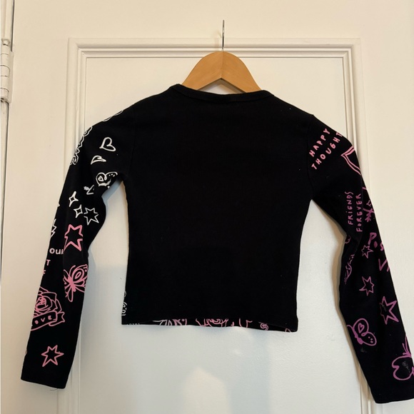 Zara Girls Ribbed Crop with Tattoo design - Picture 2 of 4